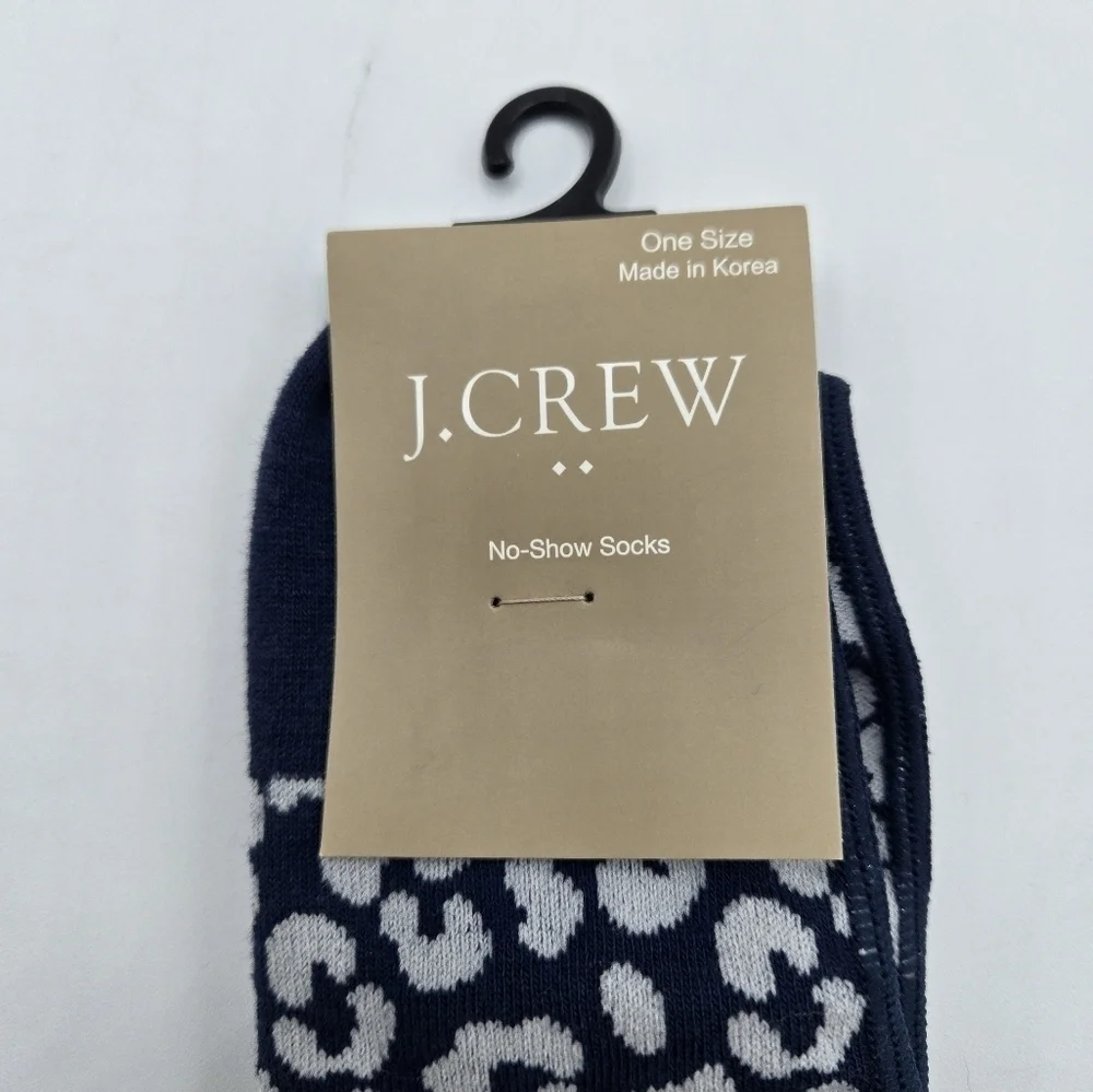 J. Crew Two tone leopard no show socks